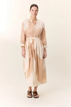 LEON & HARPER Robe Runa Patch -LEON & HARPER Shop ROBE RUNA PATCH NUDE 2