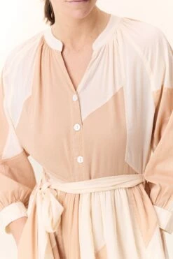 LEON & HARPER Robe Runa Patch -LEON & HARPER Shop ROBE RUNA PATCH NUDE 4