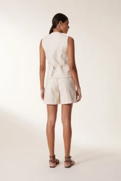 LEON & HARPER Short Quirin Vertic 8 LEON & HARPER Short Quirin Vertic -LEON & HARPER Shop SHORT QUIRIN VERTIC ECRU 3