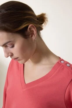 LEON & HARPER Sweat Sarah Plain -LEON & HARPER Shop SWEAT SARAH PLAIN CORAL 4