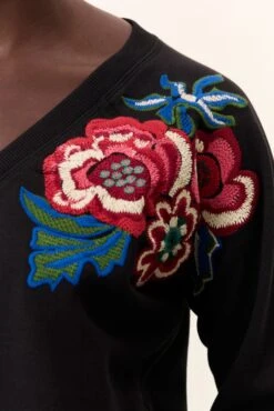 LEON & HARPER Sweat Shavi Flowers -LEON & HARPER Shop SWEAT SHAVI FLOWERS CARBONE 3