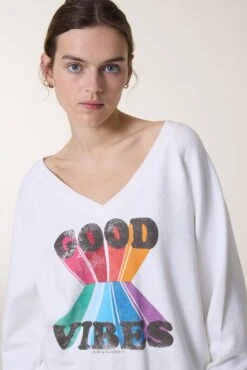 LEON & HARPER Sweat Shiva Vibes -LEON & HARPER Shop SWEAT SHIVA VIBES WHITE 4