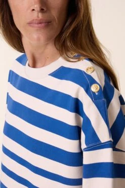 LEON & HARPER Sweat Siena Stripe -LEON & HARPER Shop SWEAT SIENA STRIPE OFF WHITE 2