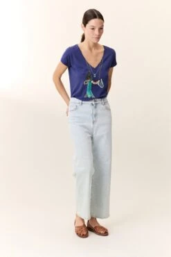 LEON & HARPER T-shirt Tonton Feather -LEON & HARPER Shop T SHIRT TONTON FEATHER NAVY 4