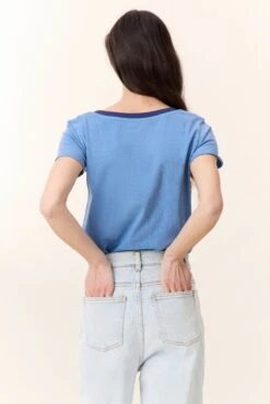 LEON & HARPER T-shirt Toro Fifteen -LEON & HARPER Shop T SHIRT TORO FIFTEEN SKY 3