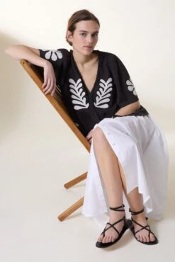 LEON & HARPER Top Chloe Birdy -LEON & HARPER Shop TOP CHLOE BIRDY CARBONE 5