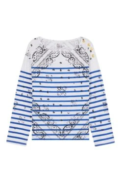 LEON & HARPER Tshirt Thilla Paisley -LEON & HARPER Shop TSHIRT THILLA PAISLEY BLUE 10