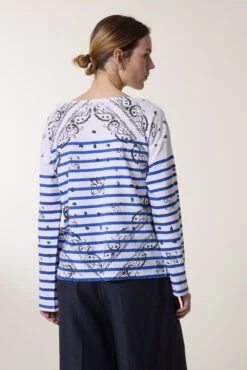 LEON & HARPER Tshirt Thilla Paisley -LEON & HARPER Shop TSHIRT THILLA PAISLEY BLUE 3