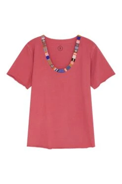 LEON & HARPER Tshirt Tizia Beads -LEON & HARPER Shop TSHIRT TIZIA BEADS CORAL 10