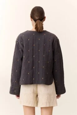 LEON & HARPER Veste Vahala Quilt -LEON & HARPER Shop VESTE VAHALA QUILT CARBONE 3