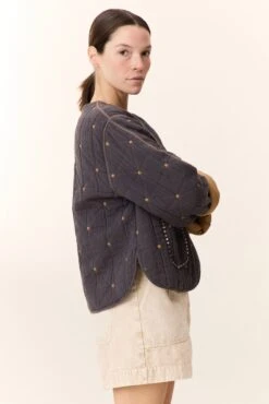 LEON & HARPER Veste Vahala Quilt -LEON & HARPER Shop VESTE VAHALA QUILT CARBONE 4