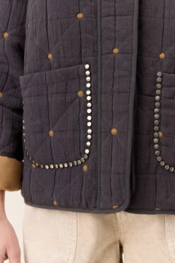 LEON & HARPER Veste Vahala Quilt -LEON & HARPER Shop VESTE VAHALA QUILT CARBONE 5