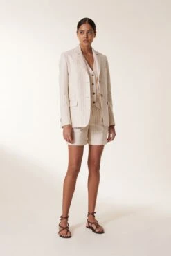 LEON & HARPER Veste Valet Vertic -LEON & HARPER Shop VESTE VALET VERTIC ECRU 4