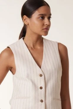 LEON & HARPER Veste Valet Vertic -LEON & HARPER Shop VESTE VALET VERTIC ECRU 5