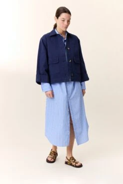 LEON & HARPER Veste Vincy Plain -LEON & HARPER Shop VESTE VINCY PLAIN BLUE 4