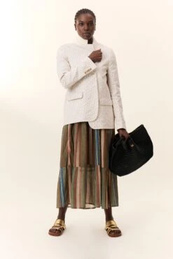 LEON & HARPER Veste Vione Strp 13 LEON & HARPER Veste Vione Strp -LEON & HARPER Shop VESTE VIONE STRP OFF WHITE 7