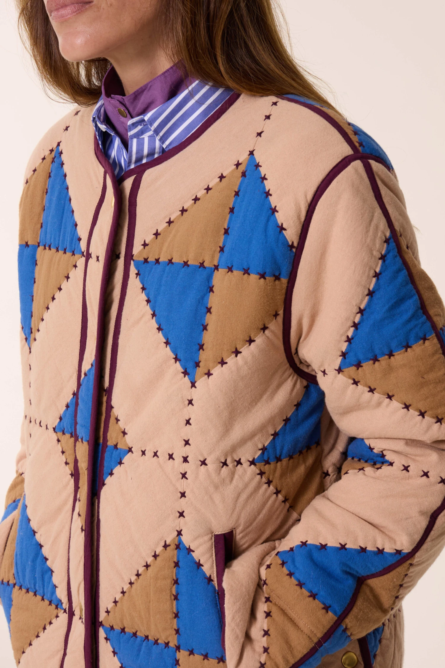 LEON & HARPER Veste Vulca Losange 5 LEON & HARPER Veste Vulca Losange - Image 5